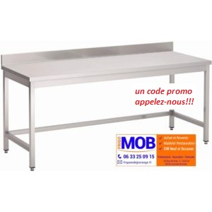 Table inox sans étagère basse avec dosseret Gastro M